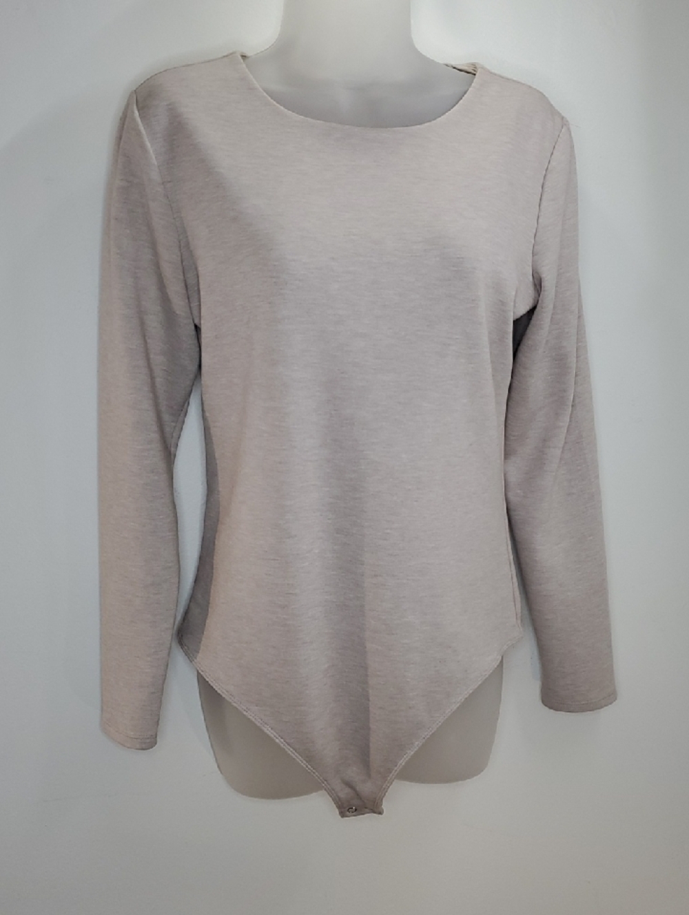 Express Light Taupe Long-Sleeve Bodysuit